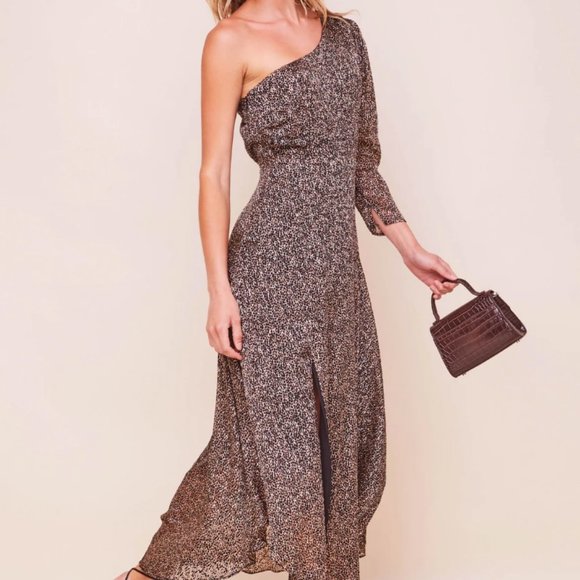 Astr Sable One Shoulder Animal Print Dress - Picture 1 of 5